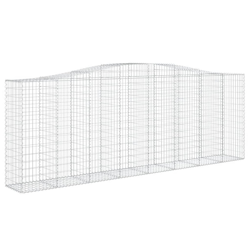 vidaXL 7 db íves horganyzott vas gabion kosár 400x50x140/160 cm