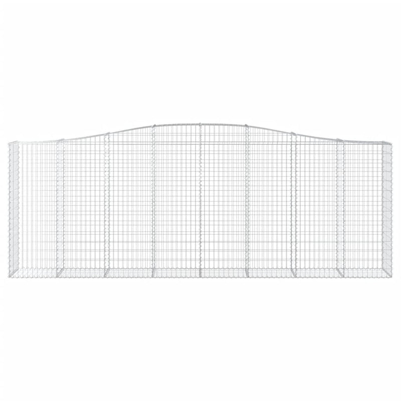 vidaXL 9 db íves horganyzott vas gabion kosár 400x50x140/160 cm