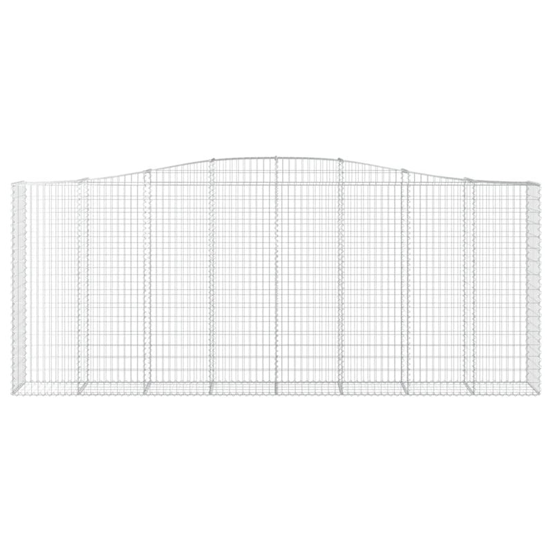 vidaXL 2 db íves horganyzott vas gabion kosár 400x50x160/180 cm