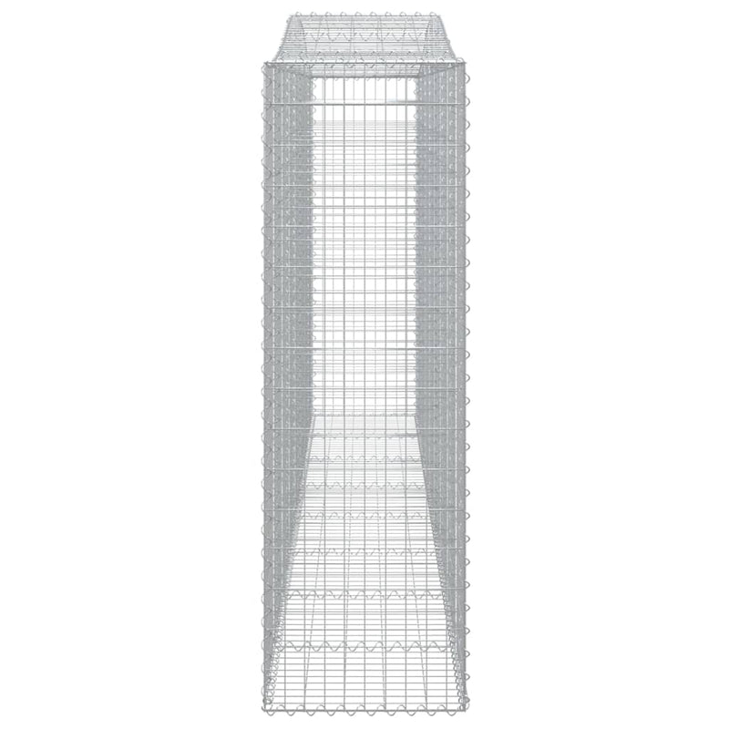 vidaXL 2 db íves horganyzott vas gabion kosár 400x50x160/180 cm