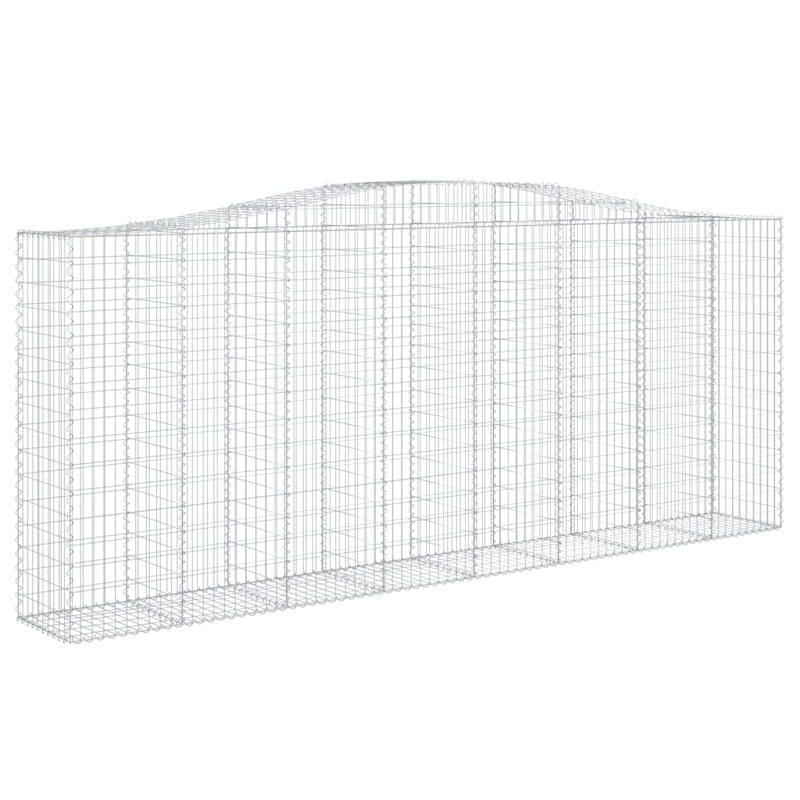 vidaXL 3 db íves horganyzott vas gabion kosár 400x50x160/180 cm