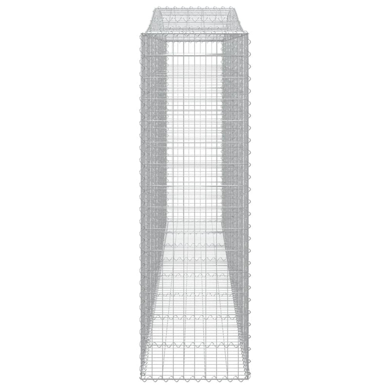 vidaXL 3 db íves horganyzott vas gabion kosár 400x50x160/180 cm