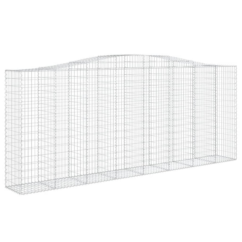 vidaXL 5 db íves horganyzott vas gabion kosár 400 x 50 x 160/180 cm