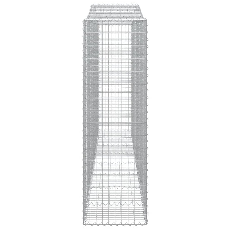 vidaXL 5 db íves horganyzott vas gabion kosár 400 x 50 x 160/180 cm