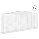 vidaXL 7 db íves horganyzott vas gabion kosár 400x50x160/180 cm