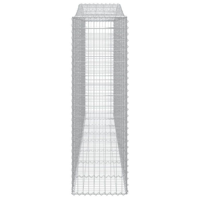 vidaXL 7 db íves horganyzott vas gabion kosár 400x50x160/180 cm