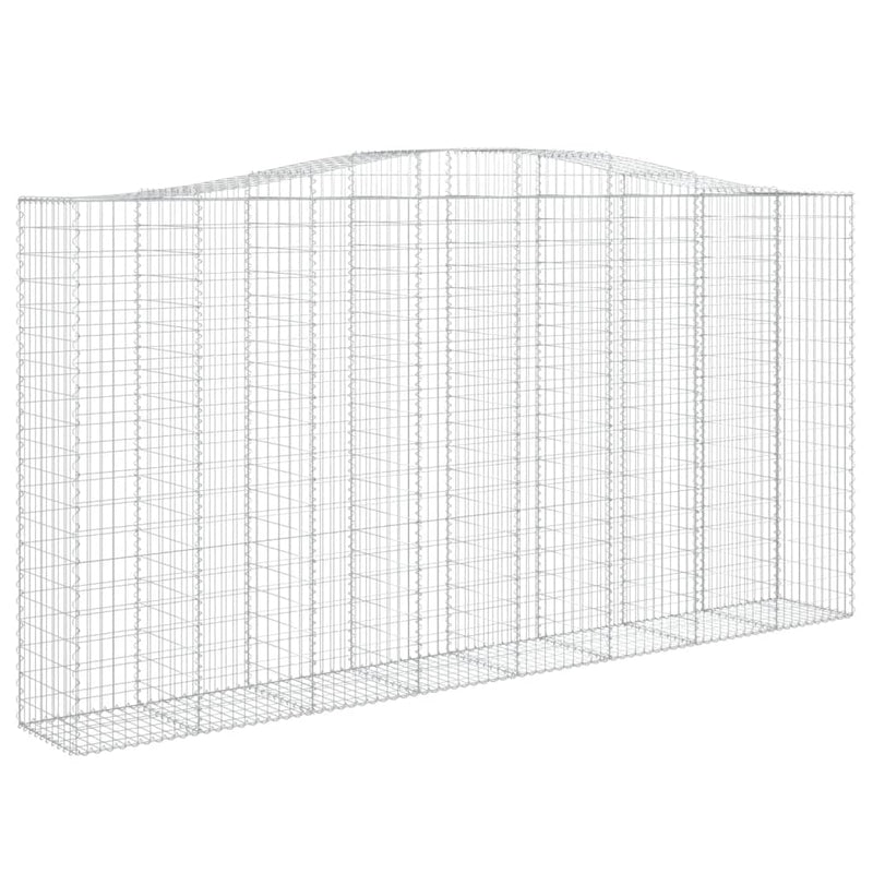 vidaXL 3 db íves horganyzott vas gabion kosár 400x50x200/220 cm