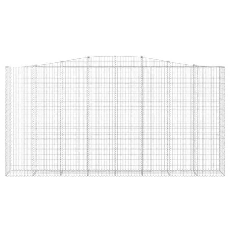 vidaXL 3 db íves horganyzott vas gabion kosár 400x50x200/220 cm