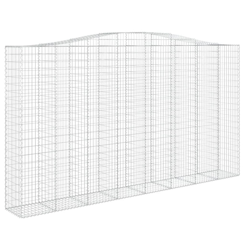 vidaXL 2 db íves horganyzott vas gabion kosár 400x50x220/240 cm