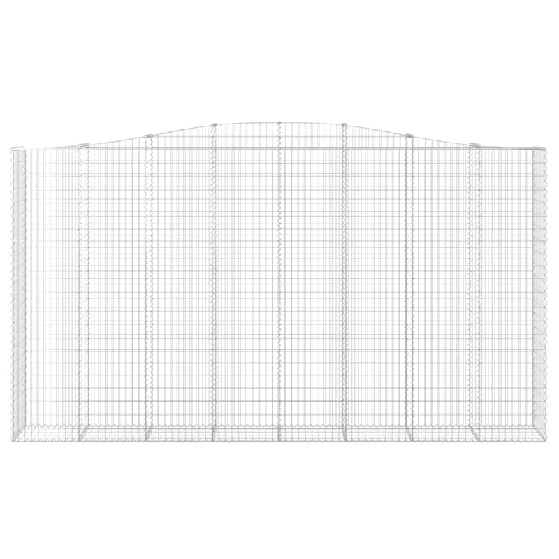 vidaXL 2 db íves horganyzott vas gabion kosár 400x50x220/240 cm