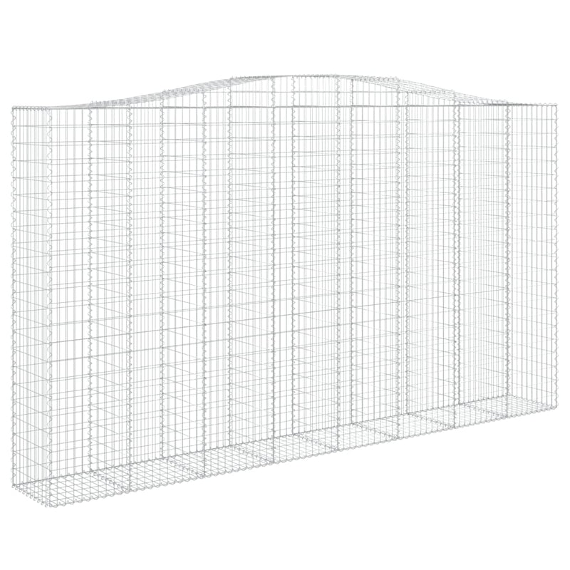 vidaXL 3 db íves horganyzott vas gabion kosár 400x50x220/240 cm
