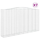 vidaXL 7 db íves horganyzott vas gabion kosár 400x50x220/240 cm