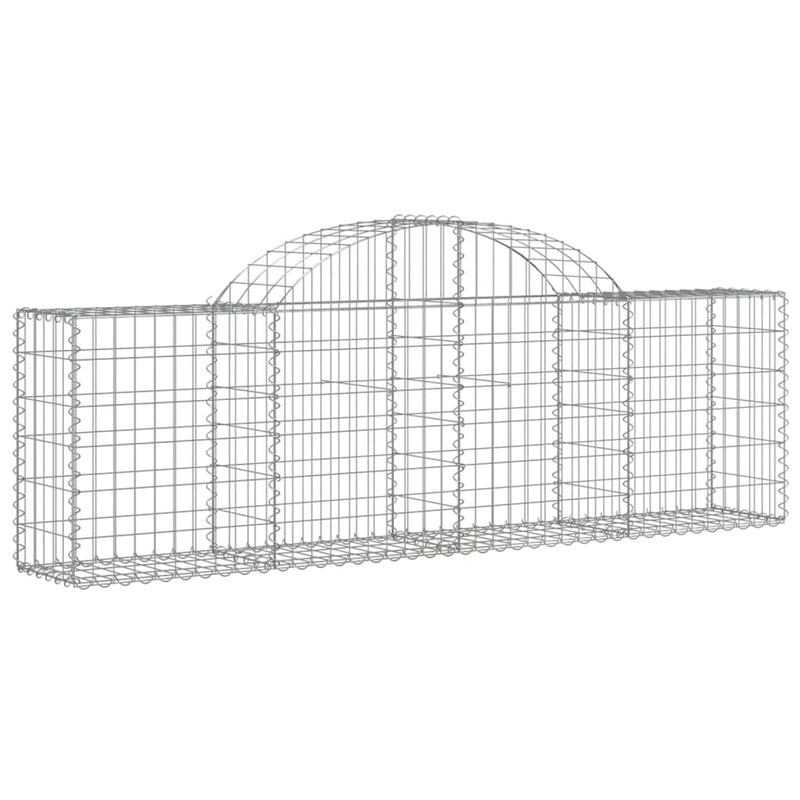 vidaXL 5 db íves horganyzott vas gabion kosár 200x30x60/80 cm