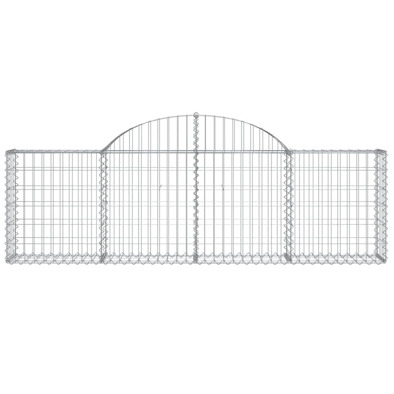 vidaXL 11 db íves horganyzott vas gabion kosár 200x30x60/80 cm