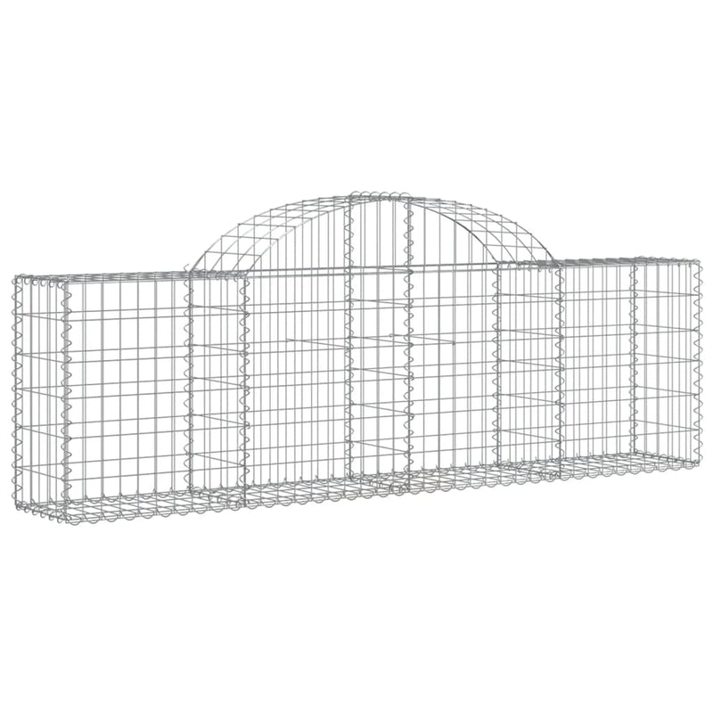 vidaXL 15 db íves horganyzott vas gabion kosár 200x30x60/80 cm