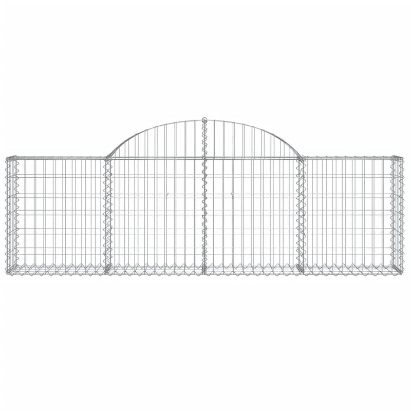 vidaXL 15 db íves horganyzott vas gabion kosár 200x30x60/80 cm