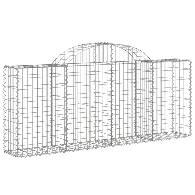 vidaXL 9 db íves horganyzott vas gabion kosár 200x30x80/100 cm