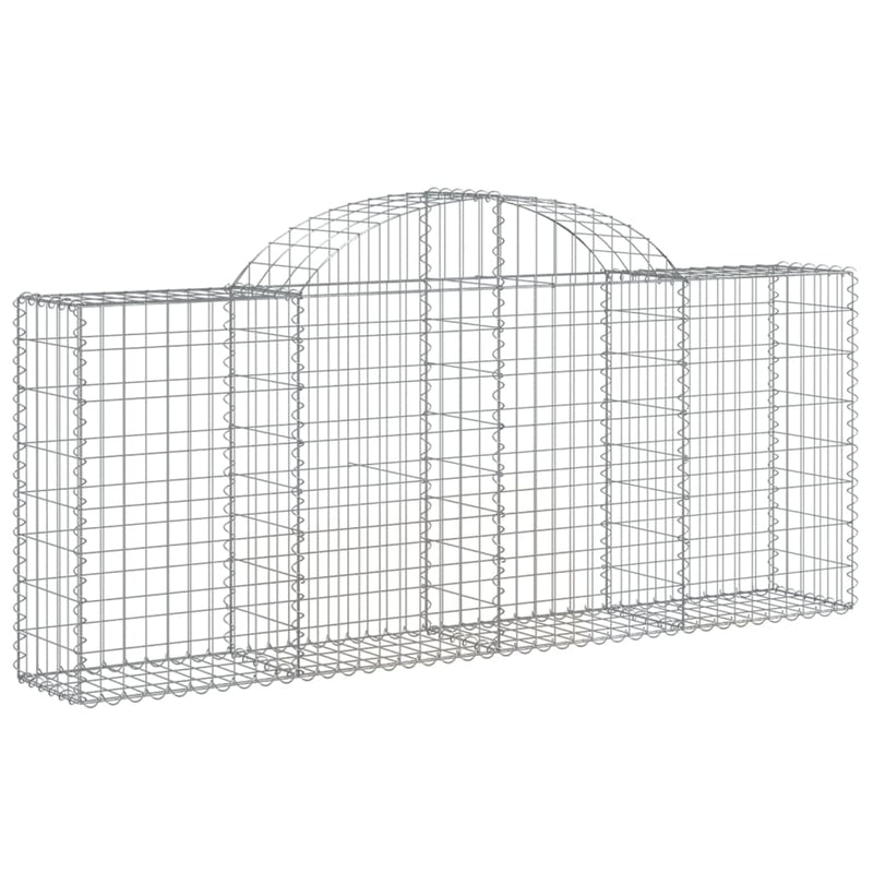 vidaXL 15 db íves horganyzott vas gabion kosár 200x30x80/100 cm