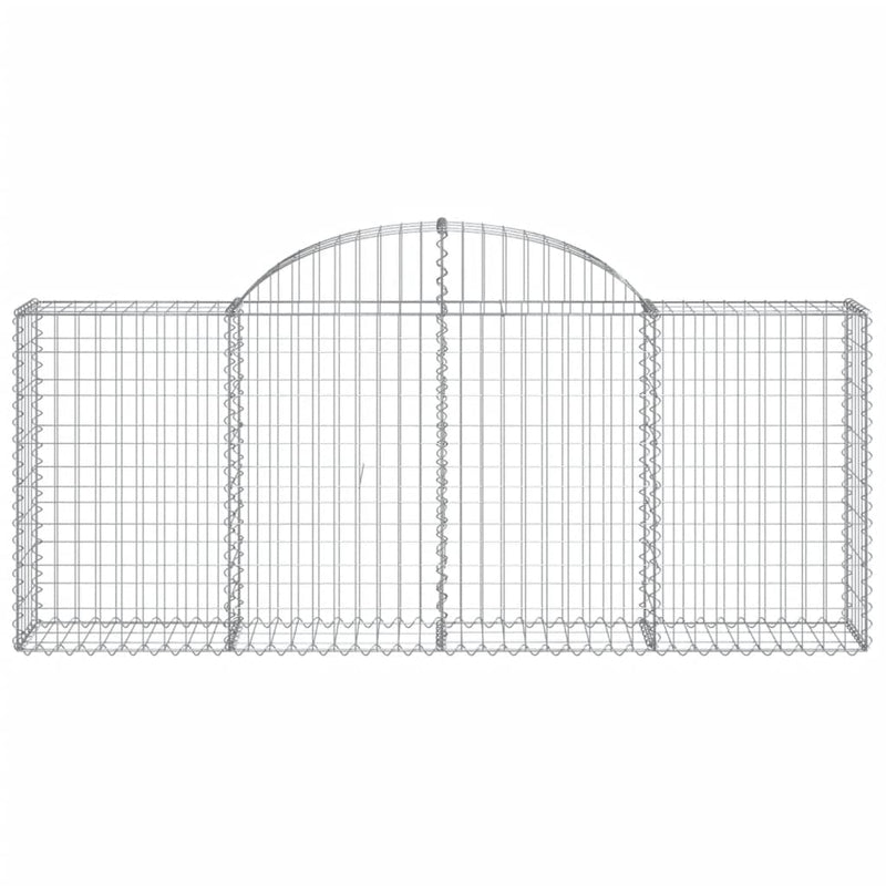 vidaXL 25 db íves horganyzott vas gabion kosár 200x30x80/100 cm