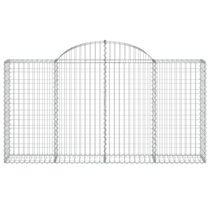 vidaXL 5 db íves horganyzott vas gabion kosár 200x30x100/120 cm