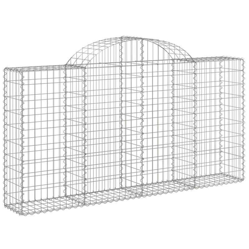 vidaXL 9 db íves horganyzott vas gabion kosár 200x30x100/120 cm