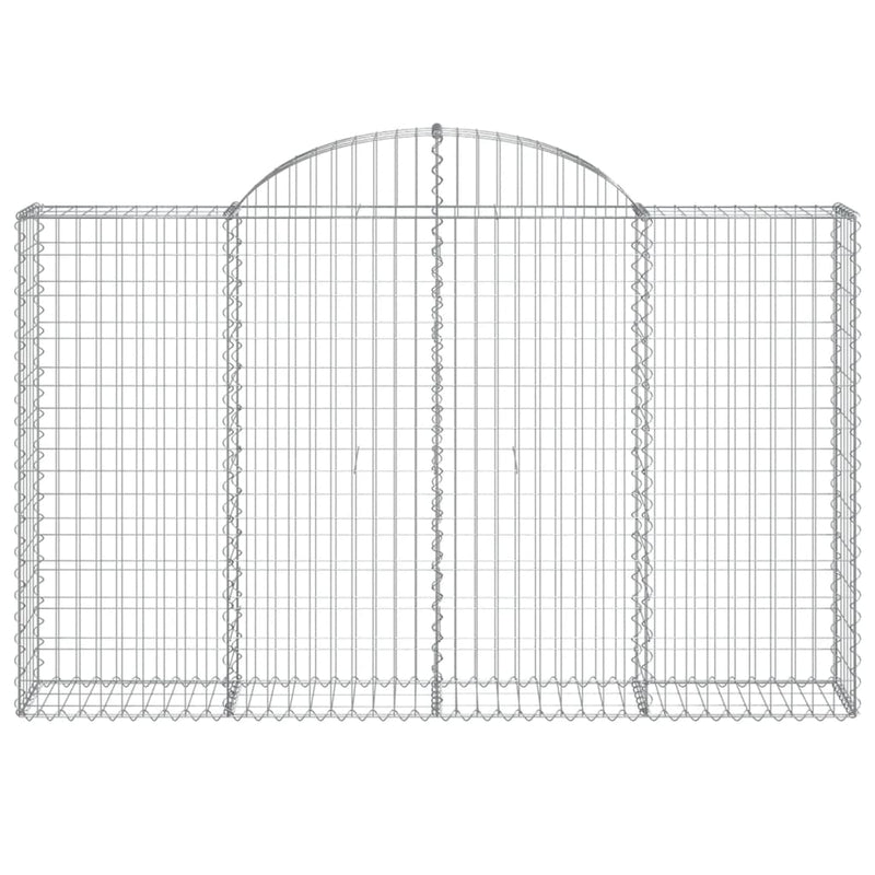 vidaXL 5 db íves horganyzott vas gabion kosár 200x30x120/140 cm