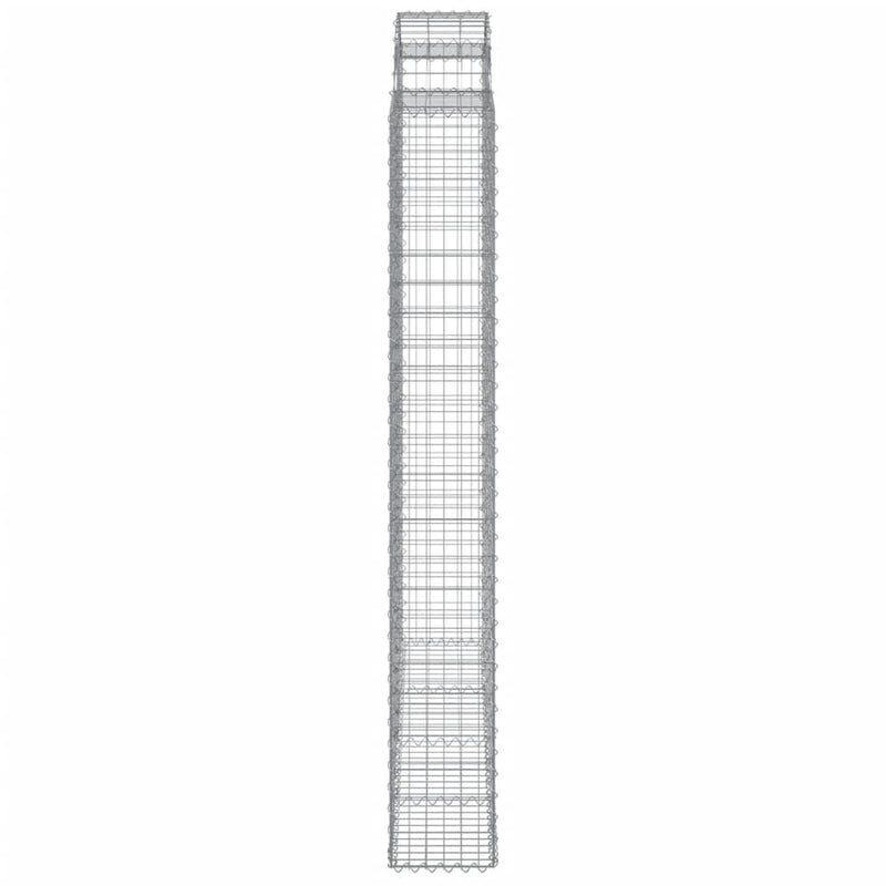 vidaXL 3 db íves horganyzott vas gabion kosár 200x30x220/240 cm