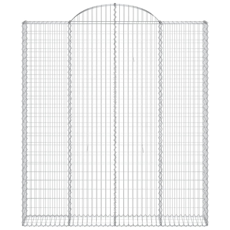 vidaXL 5 db íves horganyzott vas gabion kosár 200x30x220/240 cm