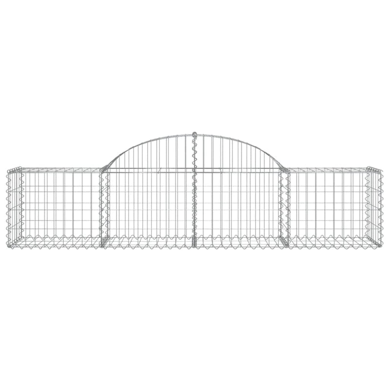 vidaXL 5 db íves horganyzott vas gabion kosár 200x50x40/60 cm