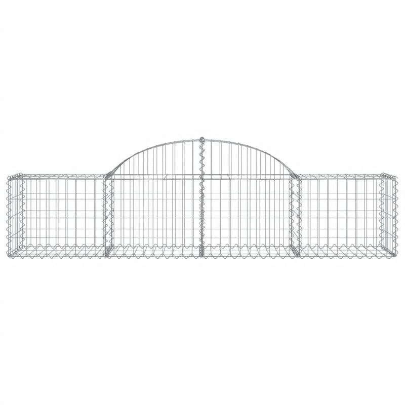 vidaXL 15 db íves horganyzott vas gabion kosár 200x50x40/60 cm