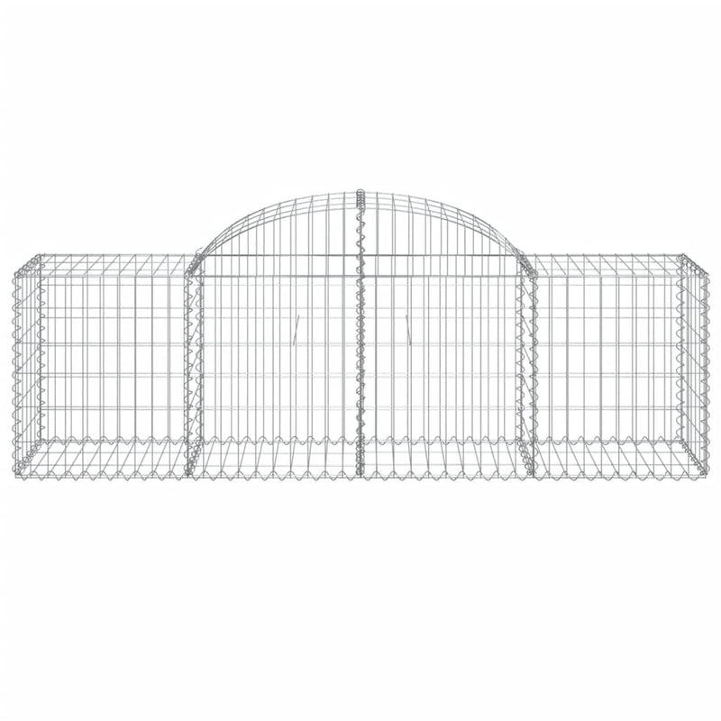 vidaXL 3 db íves horganyzott vas gabion kosár 200x50x60/80 cm