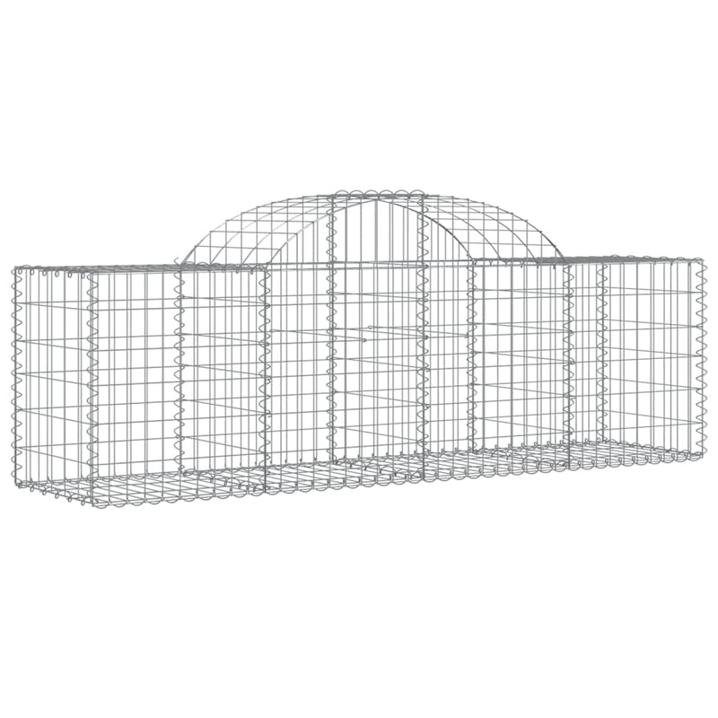 vidaXL 7 db íves horganyzott vas gabion kosár 200x50x60/80 cm