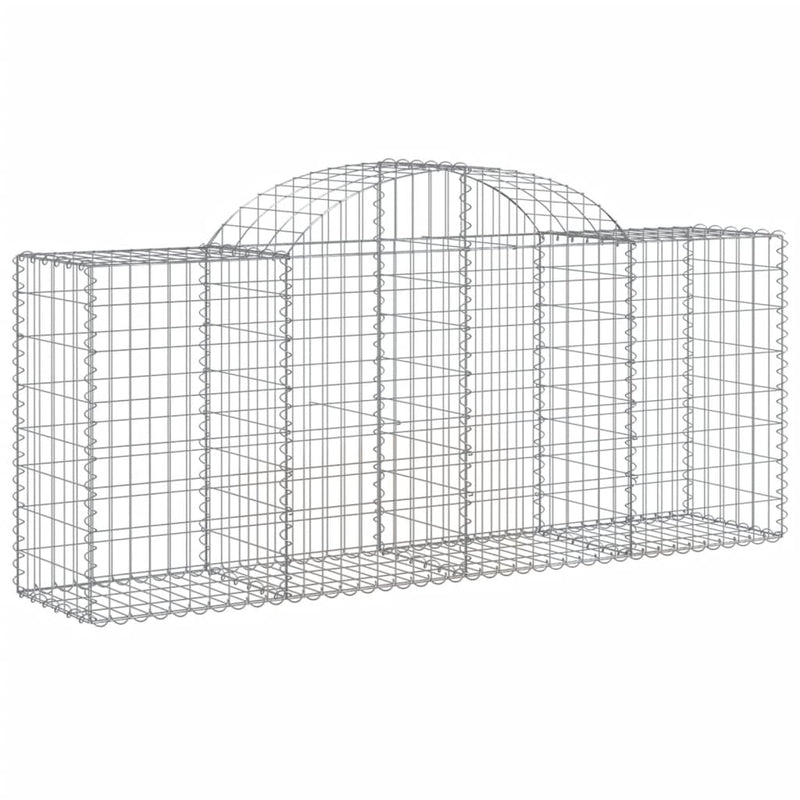 vidaXL 7 db íves horganyzott vas gabion kosár 200x50x80/100 cm