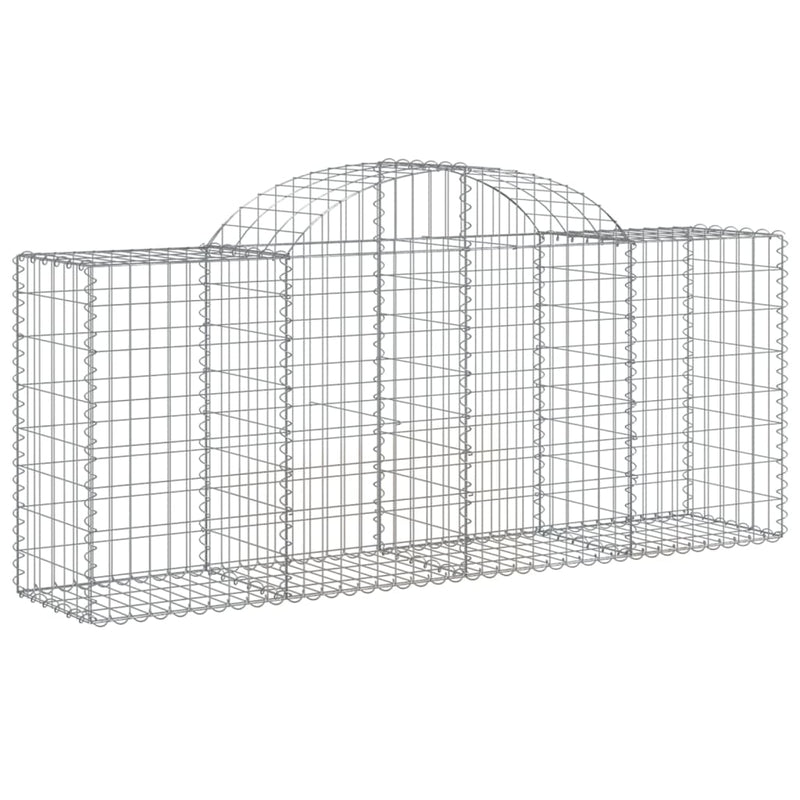 vidaXL 25 db íves horganyzott vas gabion kosár 200x50x80/100 cm