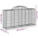 vidaXL 3 db íves horganyzott vas gabion kosár 200 x 50 x 100/120 cm