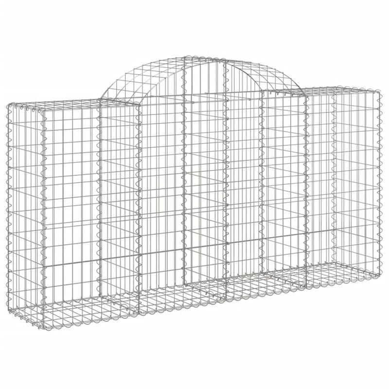 vidaXL 7 db íves horganyzott vas gabion kosár 200 x 50 x 100/120 cm