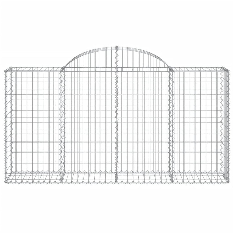 vidaXL 7 db íves horganyzott vas gabion kosár 200 x 50 x 100/120 cm