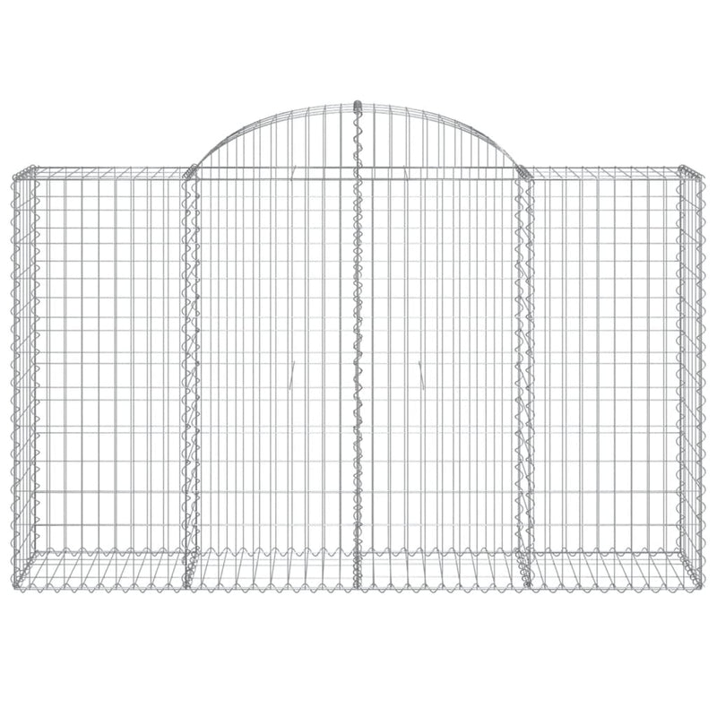 vidaXL 11 db íves horganyzott vas gabion kosár 200x50x120/140 cm
