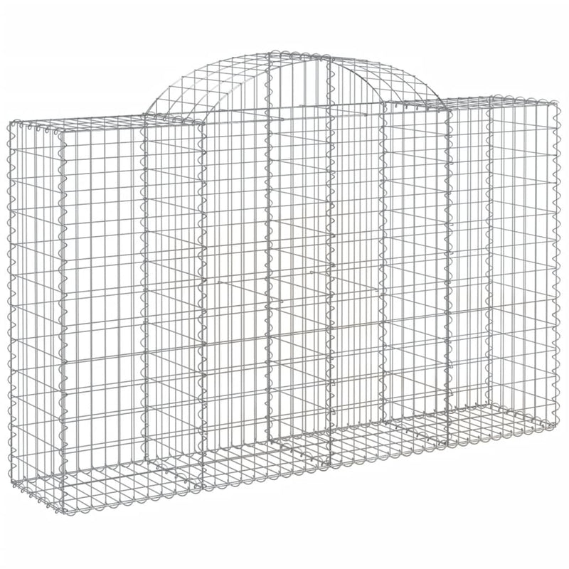 vidaXL 15 db íves horganyzott vas gabion kosár 200x50x120/140 cm