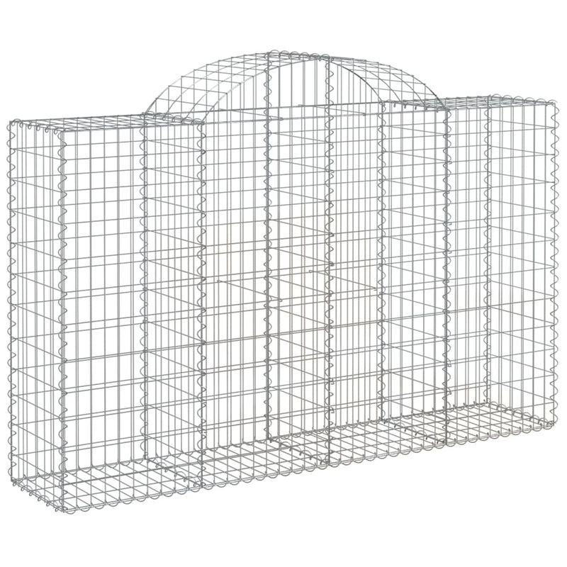 vidaXL 25 db íves horganyzott vas gabion kosár 200x50x120/140 cm