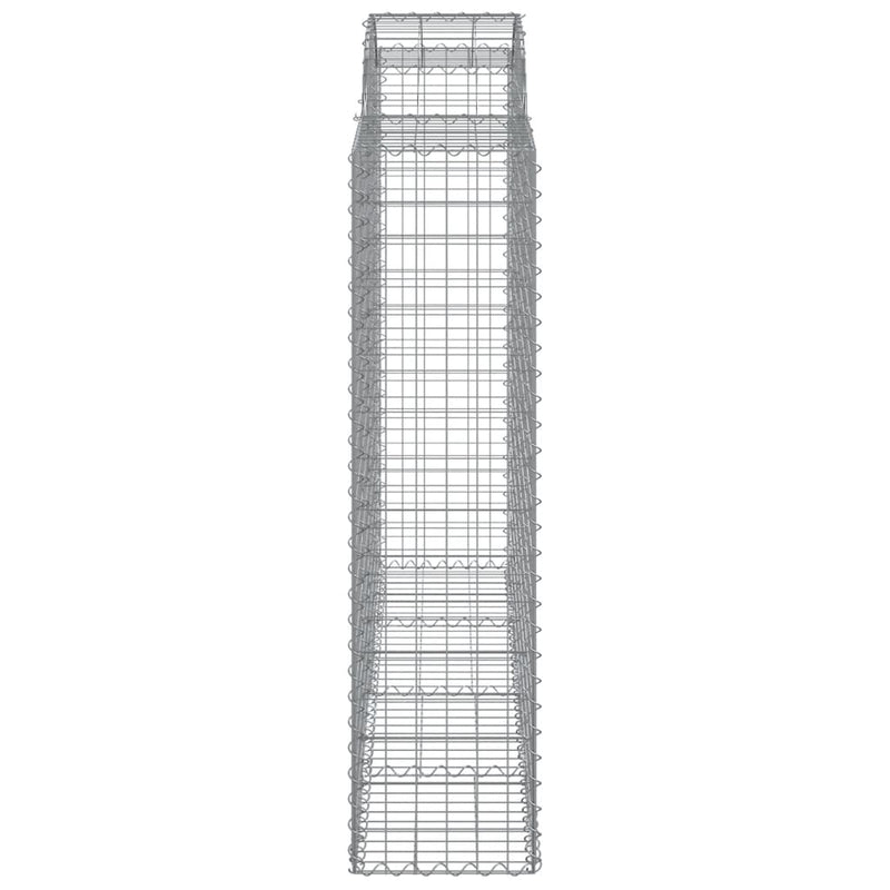 vidaXL 5 db íves horganyzott vas gabion kosár 200x50x160/180 cm