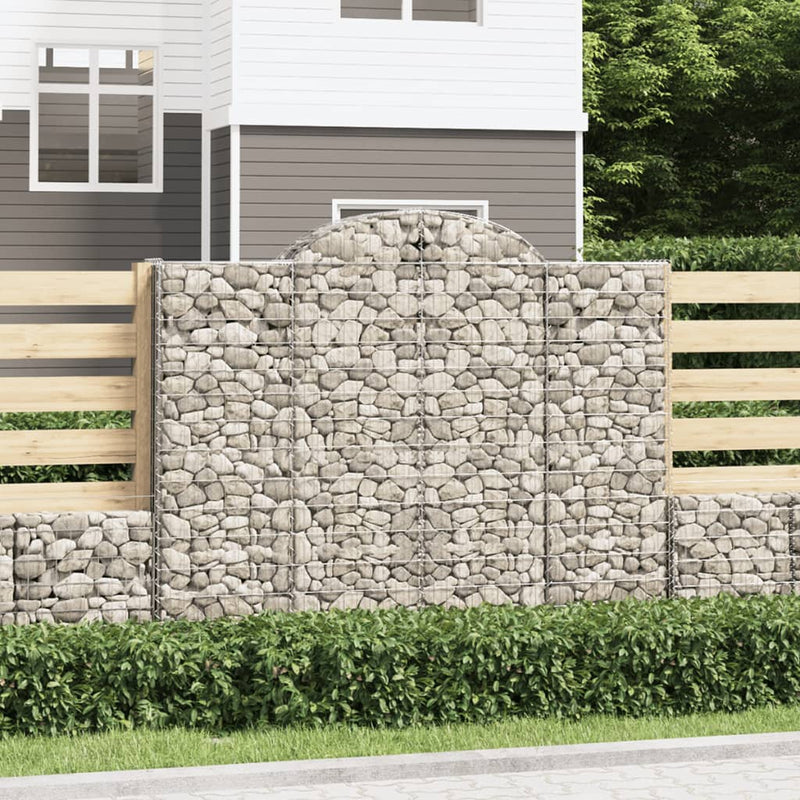 vidaXL 13 db íves horganyzott vas gabion kosár 200x50x160/180 cm