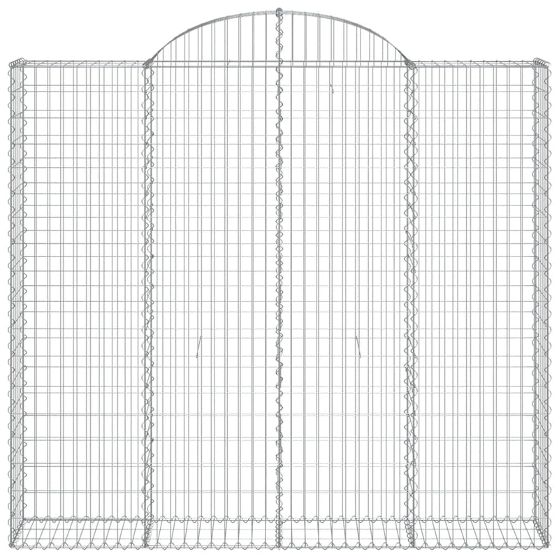 vidaXL 3 db íves horganyzott vas gabion kosár 200x50x180/200 cm