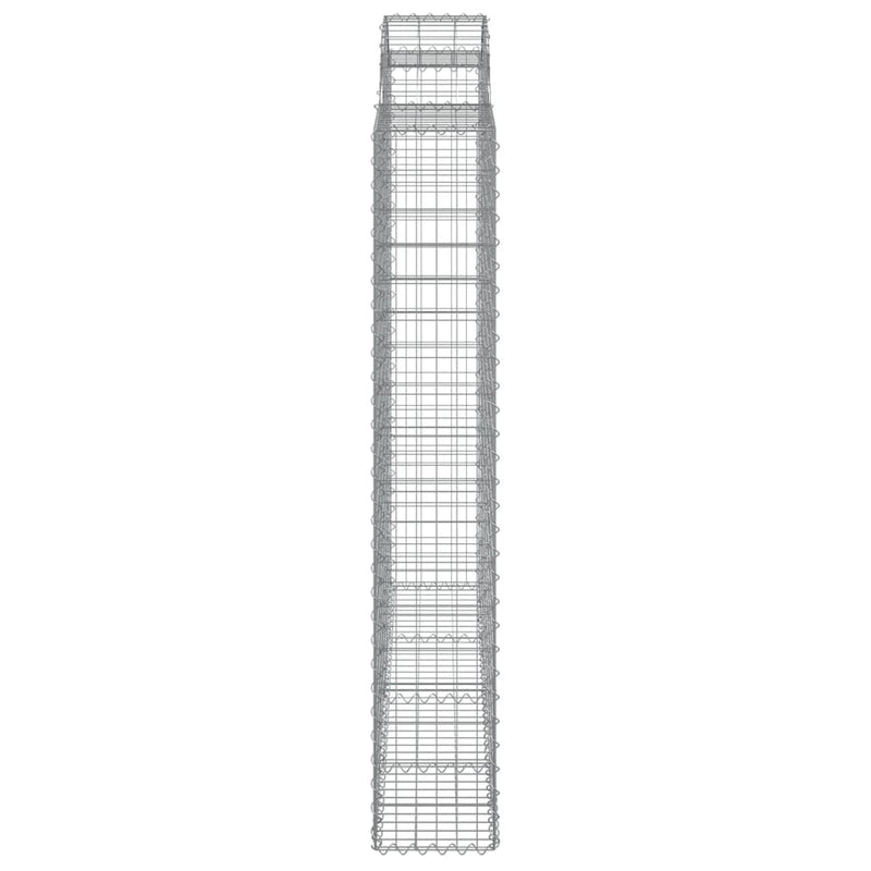 vidaXL 3 db íves horganyzott vas gabion kosár 200x50x180/200 cm
