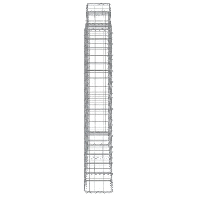 vidaXL 7 db íves horganyzott vas gabion kosár 200x50x180/200 cm