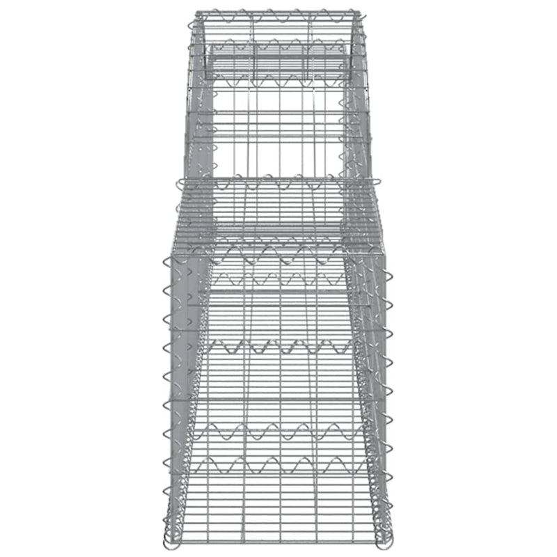 vidaXL 3 db íves horganyzott vas gabion kosár 300x30x40/60 cm