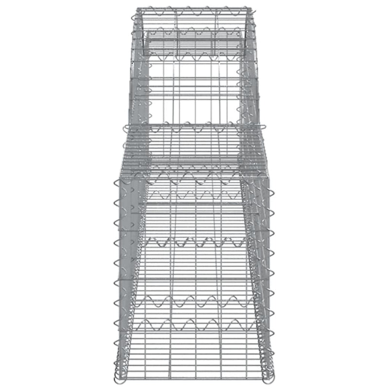 vidaXL 7 db íves horganyzott vas gabion kosár 300x30x40/60 cm