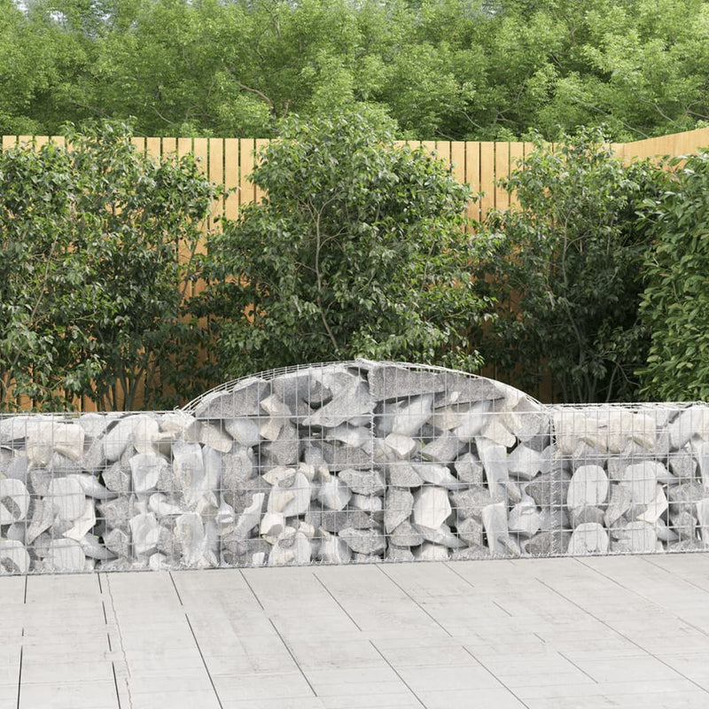 vidaXL 3 db íves horganyzott vas gabion kosár 300x30x60/80 cm