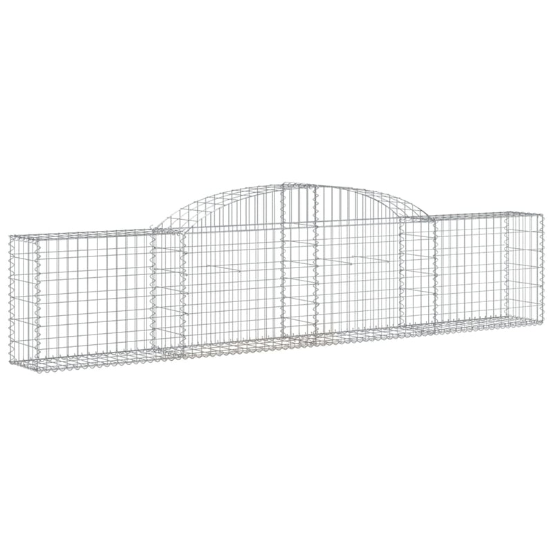 vidaXL 5 db íves horganyzott vas gabion kosár 300x30x60/80 cm