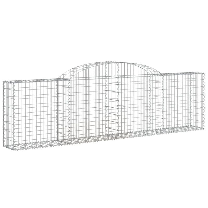 vidaXL 5 db íves horganyzott vas gabion kosár 300x30x80/100 cm